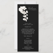 Programme de mariage floral moderne orchidée noir (Devant)