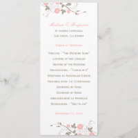 Programme de mariage floral moderne - Rose doux