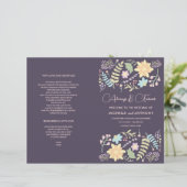 Programme de mariage floral moderne rose violet (Debout devant)