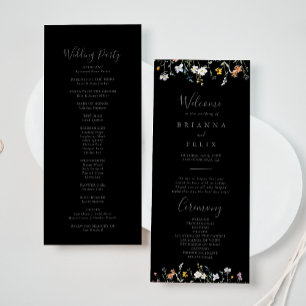 Programme de mariage floral multicolore sauvage no