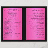Programme de mariage floral noir et rose (Dos)