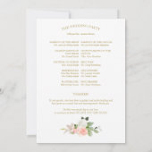 Programme de mariage floral or rose carmin (Dos)