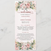 Programme de mariage floral or rose classique (Devant)