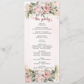 Programme de mariage floral or rose classique (Dos)