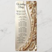 Programme de mariage floral orné élégant en or (Dos)