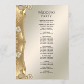 Programme de mariage floral orné or (Dos)