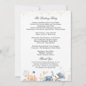 Programme de mariage Floral Peach Blush Blue (Dos)