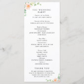 programme de mariage floral pêche (Dos)