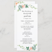 programme de mariage floral pêche (Devant / Derrière)
