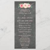 Programme de mariage floral Pink Chalkboard (Devant)
