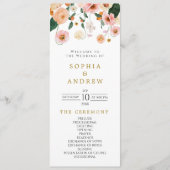 Programme de mariage floral Pink Poppy (Devant)