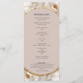 Programme de mariage floral Pivoine blanche et Ros (Dos)