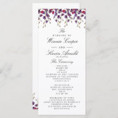 Programme de mariage floral pourpre (Devant / Derrière)