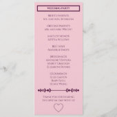 Programme de mariage floral pourpre (Dos)