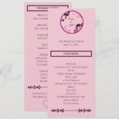Programme de mariage floral pourpre (Devant / Derrière)