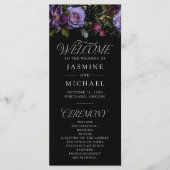 Programme de mariage floral pourpre gothique lunat (Devant)