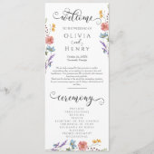 Programme de mariage floral printanier à calligrap (Devant)
