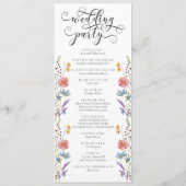 Programme de mariage floral printanier à calligrap (Dos)