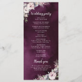 Programme de mariage floral prune et boho rose pou (Dos)