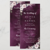 Programme de mariage floral prune et boho rose pou (Devant / Derrière)