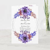Programme De Mariage Floral Purple Et Blue Waterco (Devant)