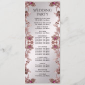 Programme de mariage floral rose (Dos)