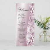 Programme de mariage floral rose (Debout devant)