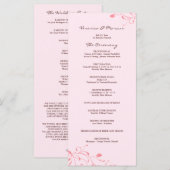 Programme de mariage floral rose (Devant / Derrière)