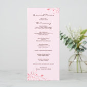Programme de mariage floral rose (Debout devant)