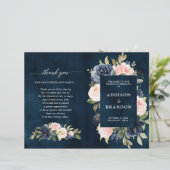 Programme de mariage floral rose bleu bleu Dusty (Debout devant)