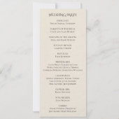 Programme de mariage floral rose Bourgogne Art Nou (Dos)