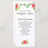 programme de mariage floral rose corail (Devant / Derrière)