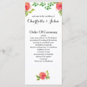 programme de mariage floral rose corail (Devant)