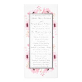 Programme de mariage floral rose de printemps (Devant)