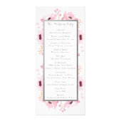 Programme de mariage floral rose de printemps (Dos)