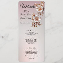 Programme de mariage floral rose décoratif