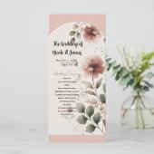 Programme de mariage floral rose désertique verdur (Debout devant)