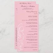 Programme de mariage floral rose doux (Devant / Derrière)