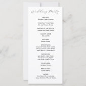 Programme de mariage floral rose et bleu simple (Dos)