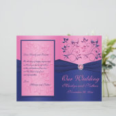 Programme de mariage floral rose et marine (Debout devant)