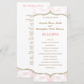 Programme de mariage floral rose et or (Devant / Derrière)