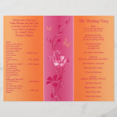 Programme de mariage floral rose et orange (Dos)