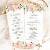 Programme de mariage floral rose pâle élégant