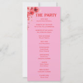 Programme de mariage floral rose romantique (Dos)