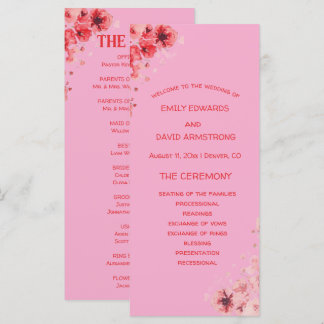 Programme de mariage floral rose romantique