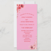 Programme de mariage floral rose romantique (Devant)