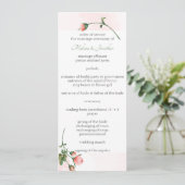 Programme de mariage floral rose rose gênée (Debout devant)