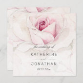 Programme de mariage floral rose rose moderne (Devant / Derrière)