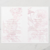 Programme de mariage floral rose rose rose (Dos)