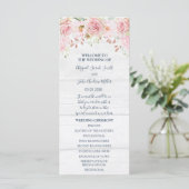 Programme de mariage floral rose rustique de print (Debout devant)